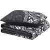 imageComfort Spaces Boho Quilt Set Queen Reversible Vermicelli Quilting Queen Size Bed All Season Lightweight Coverlet Winter Layer Bedding Shams Gloria FullQueen Green 3 PieceAva Black