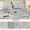 imageComfort Spaces Boho Quilt Set Queen Reversible Vermicelli Quilting Queen Size Bed All Season Lightweight Coverlet Winter Layer Bedding Shams Gloria FullQueen Green 3 PieceGrey Yellow