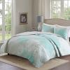 imageComfort Spaces Boho Quilt Set Queen Reversible Vermicelli Quilting Queen Size Bed All Season Lightweight Coverlet Winter Layer Bedding Shams Gloria FullQueen Green 3 PieceAqua