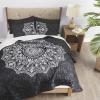 imageComfort Spaces Boho Quilt Set Queen Reversible Vermicelli Quilting Queen Size Bed All Season Lightweight Coverlet Winter Layer Bedding Shams Gloria FullQueen Green 3 PieceAva Black