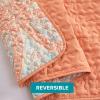imageComfort Spaces Boho Quilt Set Queen Reversible Vermicelli Quilting Queen Size Bed All Season Lightweight Coverlet Winter Layer Bedding Shams Gloria FullQueen Green 3 PieceGloria Coral