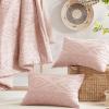 imageComfort Spaces Comforter for Queen Size Bed Geometric Diamond Tufted Boho Comforter Set Queen All Season Lightweight Bedding Set Matching Sham FullQueen Pink 3 PiecePink
