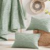 imageComfort Spaces Comforter for Queen Size Bed Geometric Diamond Tufted Boho Comforter Set Queen All Season Lightweight Bedding Set Matching Sham FullQueen Pink 3 PieceSage Green