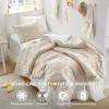 imageComfort Spaces Comforter for Queen Size Bed Geometric Diamond Tufted Boho Comforter Set Queen All Season Lightweight Bedding Set Matching Sham FullQueen Pink 3 PieceBeige