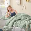 imageComfort Spaces Comforter for Queen Size Bed Geometric Diamond Tufted Boho Comforter Set Queen All Season Lightweight Bedding Set Matching Sham FullQueen Pink 3 PieceSage Green