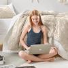 imageComfort Spaces Comforter for Queen Size Bed Geometric Diamond Tufted Boho Comforter Set Queen All Season Lightweight Bedding Set Matching Sham FullQueen Pink 3 PieceBeige