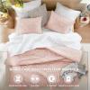 imageComfort Spaces Comforter for Queen Size Bed Geometric Diamond Tufted Boho Comforter Set Queen All Season Lightweight Bedding Set Matching Sham FullQueen Pink 3 PiecePink