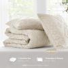 imageComfort Spaces Comforter for Queen Size Bed Geometric Diamond Tufted Boho Comforter Set Queen All Season Lightweight Bedding Set Matching Sham FullQueen Pink 3 PieceBeige