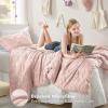 imageComfort Spaces Comforter for Queen Size Bed Geometric Diamond Tufted Boho Comforter Set Queen All Season Lightweight Bedding Set Matching Sham FullQueen Pink 3 PiecePink