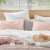 imageComfort Spaces Comforter for Queen Size Bed Geometric Diamond Tufted Boho Comforter Set Queen All Season Lightweight Bedding Set Matching Sham FullQueen Pink 3 PiecePink