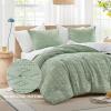 imageComfort Spaces Comforter for Queen Size Bed Geometric Diamond Tufted Boho Comforter Set Queen All Season Lightweight Bedding Set Matching Sham FullQueen Pink 3 PieceSage Green