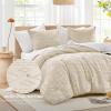 imageComfort Spaces Comforter for Queen Size Bed Geometric Diamond Tufted Boho Comforter Set Queen All Season Lightweight Bedding Set Matching Sham FullQueen Pink 3 PieceBeige
