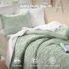 imageComfort Spaces Comforter for Queen Size Bed Geometric Diamond Tufted Boho Comforter Set Queen All Season Lightweight Bedding Set Matching Sham FullQueen Pink 3 PieceSage Green