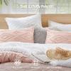 imageComfort Spaces Comforter for Queen Size Bed Geometric Diamond Tufted Boho Comforter Set Queen All Season Lightweight Bedding Set Matching Sham FullQueen Pink 3 PiecePink