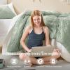 imageComfort Spaces Comforter for Queen Size Bed Geometric Diamond Tufted Boho Comforter Set Queen All Season Lightweight Bedding Set Matching Sham FullQueen Pink 3 PieceSage Green