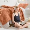 imageComfort Spaces Comforter for Queen Size Bed Geometric Diamond Tufted Boho Comforter Set Queen All Season Lightweight Bedding Set Matching Sham FullQueen Pink 3 PieceTerracotta