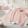 imageComfort Spaces Comforter for Queen Size Bed Geometric Diamond Tufted Boho Comforter Set Queen All Season Lightweight Bedding Set Matching Sham FullQueen Pink 3 PiecePink