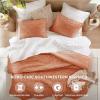 imageComfort Spaces Comforter for Queen Size Bed Geometric Diamond Tufted Boho Comforter Set Queen All Season Lightweight Bedding Set Matching Sham FullQueen Pink 3 PieceTerracotta