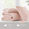 imageComfort Spaces Comforter for Queen Size Bed Geometric Diamond Tufted Boho Comforter Set Queen All Season Lightweight Bedding Set Matching Sham FullQueen Pink 3 PiecePink