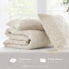 imageComfort Spaces Comforter for Queen Size Bed Geometric Diamond Tufted Boho Comforter Set Queen All Season Lightweight Bedding Set Matching Sham FullQueen Pink 3 PieceBeige