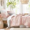 imageComfort Spaces Comforter for Queen Size Bed Geometric Diamond Tufted Boho Comforter Set Queen All Season Lightweight Bedding Set Matching Sham FullQueen Pink 3 PiecePink