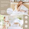 imageComfort Spaces Cooling Sheet Set Poly X Rayon Blend Rayon Derived from Bamboo Soft Silky Lustrous Heathered Finish Queen Sheets for Summer All Season Sheet Set Queen Dark Grey 4 PieceWhite