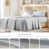 imageComfort Spaces Cooling Sheet Set Poly X Rayon Blend Rayon Derived from Bamboo Soft Silky Lustrous Heathered Finish Queen Sheets for Summer All Season Sheet Set Queen Dark Grey 4 PieceLight Grey