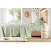 imageComfort Spaces Cooling Sheet Set Poly X Rayon Blend Rayon Derived from Bamboo Soft Silky Lustrous Heathered Finish Queen Sheets for Summer All Season Sheet Set Queen Dark Grey 4 PieceSage Green
