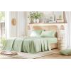 imageComfort Spaces Cooling Sheet Set Poly X Rayon Blend Rayon Derived from Bamboo Soft Silky Lustrous Heathered Finish Queen Sheets for Summer All Season Sheet Set Queen Dark Grey 4 PieceSage Green
