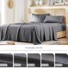 imageComfort Spaces Cooling Sheet Set Poly X Rayon Blend Rayon Derived from Bamboo Soft Silky Lustrous Heathered Finish Queen Sheets for Summer All Season Sheet Set Queen Dark Grey 4 PieceDark Grey
