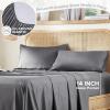 imageComfort Spaces Cooling Sheet Set Poly X Rayon Blend Rayon Derived from Bamboo Soft Silky Lustrous Heathered Finish Queen Sheets for Summer All Season Sheet Set Queen Dark Grey 4 PieceDark Grey