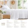 imageComfort Spaces Cooling Sheet Set Poly X Rayon Blend Rayon Derived from Bamboo Soft Silky Lustrous Heathered Finish Queen Sheets for Summer All Season Sheet Set Queen Dark Grey 4 PieceWhite