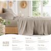 imageComfort Spaces Cooling Sheet Set Poly X Rayon Blend Rayon Derived from Bamboo Soft Silky Lustrous Heathered Finish Queen Sheets for Summer All Season Sheet Set Queen Dark Grey 4 PieceBeige