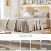 imageComfort Spaces Cooling Sheet Set Poly X Rayon Blend Rayon Derived from Bamboo Soft Silky Lustrous Heathered Finish Queen Sheets for Summer All Season Sheet Set Queen Dark Grey 4 PieceBeige