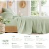 imageComfort Spaces Cooling Sheet Set Poly X Rayon Blend Rayon Derived from Bamboo Soft Silky Lustrous Heathered Finish Queen Sheets for Summer All Season Sheet Set Queen Dark Grey 4 PieceSage Green