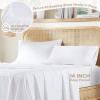 imageComfort Spaces Cooling Sheet Set Poly X Rayon Blend Rayon Derived from Bamboo Soft Silky Lustrous Heathered Finish Queen Sheets for Summer All Season Sheet Set Queen Dark Grey 4 PieceWhite