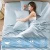 imageComfort Spaces Extra Deep Pocket King Cooling Sheets  Fits Up to 24quot Mattress Moisture Wicking Coolmax Soft Colorfast Set for Hot Sleepers Grey 4 PieceBlue