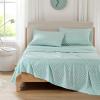 imageComfort Spaces Extra Deep Pocket King Cooling Sheets  Fits Up to 24quot Mattress Moisture Wicking Coolmax Soft Colorfast Set for Hot Sleepers Grey 4 PieceQuatrefoil Aqua