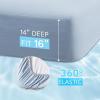imageComfort Spaces Extra Deep Pocket King Cooling Sheets  Fits Up to 24quot Mattress Moisture Wicking Coolmax Soft Colorfast Set for Hot Sleepers Grey 4 PieceBlue