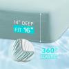 imageComfort Spaces Extra Deep Pocket King Cooling Sheets  Fits Up to 24quot Mattress Moisture Wicking Coolmax Soft Colorfast Set for Hot Sleepers Grey 4 PieceAqua