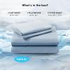 imageComfort Spaces Extra Deep Pocket King Cooling Sheets  Fits Up to 24quot Mattress Moisture Wicking Coolmax Soft Colorfast Set for Hot Sleepers Grey 4 PieceBlue