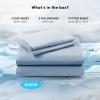 imageComfort Spaces Extra Deep Pocket King Cooling Sheets  Fits Up to 24quot Mattress Moisture Wicking Coolmax Soft Colorfast Set for Hot Sleepers Grey 4 PieceBlue