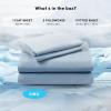 imageComfort Spaces Extra Deep Pocket King Cooling Sheets  Fits Up to 24quot Mattress Moisture Wicking Coolmax Soft Colorfast Set for Hot Sleepers Grey 4 PieceBlue
