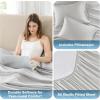 imageComfort Spaces Extra Deep Pocket King Cooling Sheets  Fits Up to 24quot Mattress Moisture Wicking Coolmax Soft Colorfast Set for Hot Sleepers Grey 4 PieceGrey