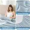 imageComfort Spaces Extra Deep Pocket King Cooling Sheets  Fits Up to 24quot Mattress Moisture Wicking Coolmax Soft Colorfast Set for Hot Sleepers Grey 4 PieceBlue