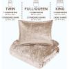 imageComfort Spaces Juliette Luxe Comforter Set Velvet Lush with Soft Brushed Microfiber Reverse All Season Cozy Velvet Bedding Sets Fluffy Comforter Bed Set Matching Sham Black TwinTwin XL 2 PieceChampagne Comforter