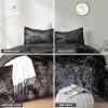 imageComfort Spaces Juliette Luxe Comforter Set Velvet Lush with Soft Brushed Microfiber Reverse All Season Cozy Velvet Bedding Sets Fluffy Comforter Bed Set Matching Sham Black TwinTwin XL 2 PieceBlack Comforter