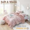 imageComfort Spaces Juliette Luxe Comforter Set Velvet Lush with Soft Brushed Microfiber Reverse All Season Cozy Velvet Bedding Sets Fluffy Comforter Bed Set Matching Sham Black TwinTwin XL 2 PieceBlush Comforter