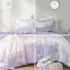 imageComfort Spaces Juliette Luxe Comforter Set Velvet Lush with Soft Brushed Microfiber Reverse All Season Cozy Velvet Bedding Sets Fluffy Comforter Bed Set Matching Sham Black TwinTwin XL 2 PiecePurple Comforter