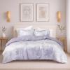 imageComfort Spaces Juliette Luxe Comforter Set Velvet Lush with Soft Brushed Microfiber Reverse All Season Cozy Velvet Bedding Sets Fluffy Comforter Bed Set Matching Sham Black TwinTwin XL 2 PiecePurple Comforter